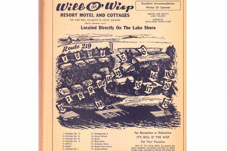 Old Ad for Cottages at Will O' The Wisp