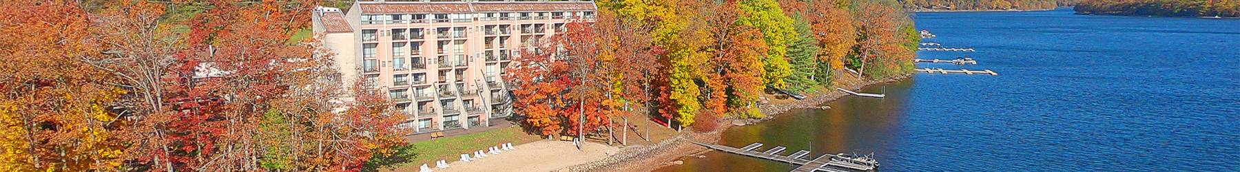 Will O' The Wisp Deep Creek, MD Fall Drone Shot of Will O' The Wisp